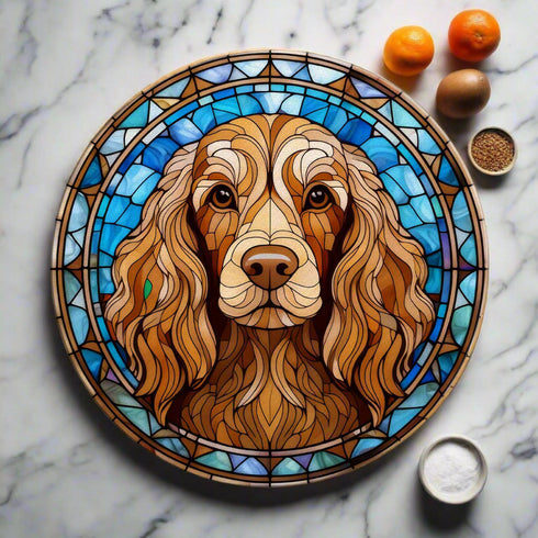 Cocker Spaniel Chocolate Glass Suncatcher Worktop Saver